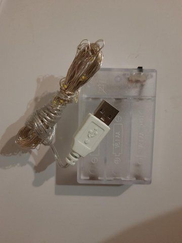 Гірлянда НА БАТАРЕЙКАХ +USB 50 LED 5м. тепла біла РОСА світлодіодна Батар.1977-07USB фото